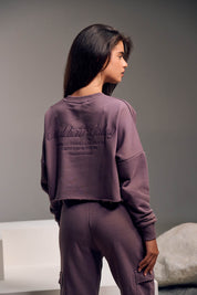 Malelions Women Cropped Gallery Sweater | Charcoal