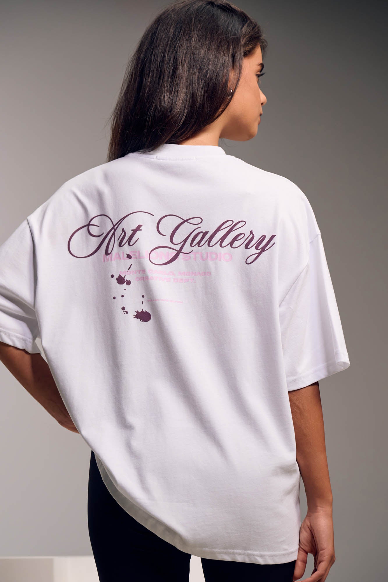 Malelions Women Collectors Oversized T-Shirt | White/Charcoal