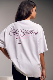 Malelions Women Collectors Oversized T-Shirt | White/Charcoal