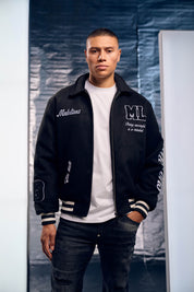 Malelions Men Casino Varsity Jacket | Black