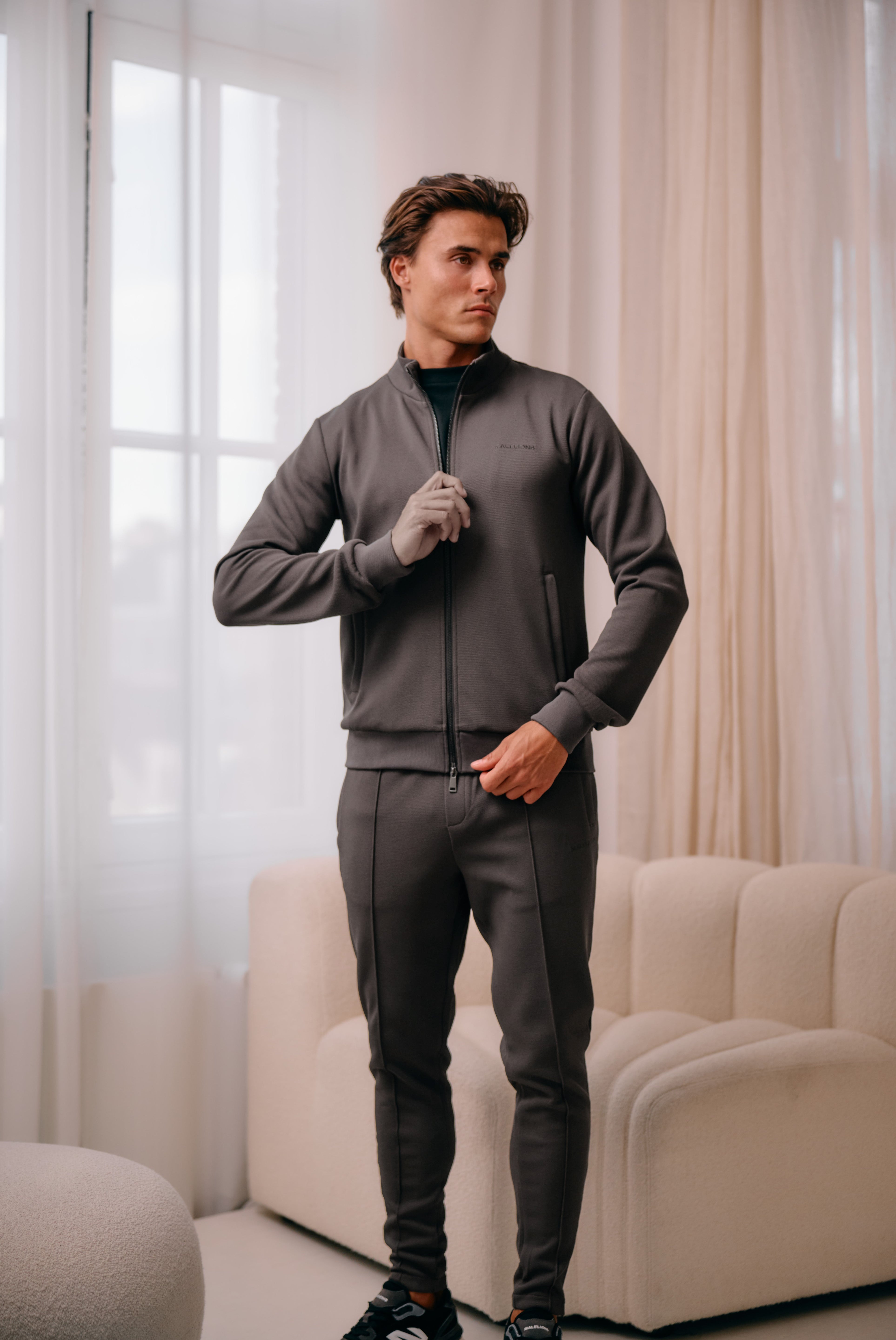 Malelions Men Pique Zip Vest | Mulch Brown