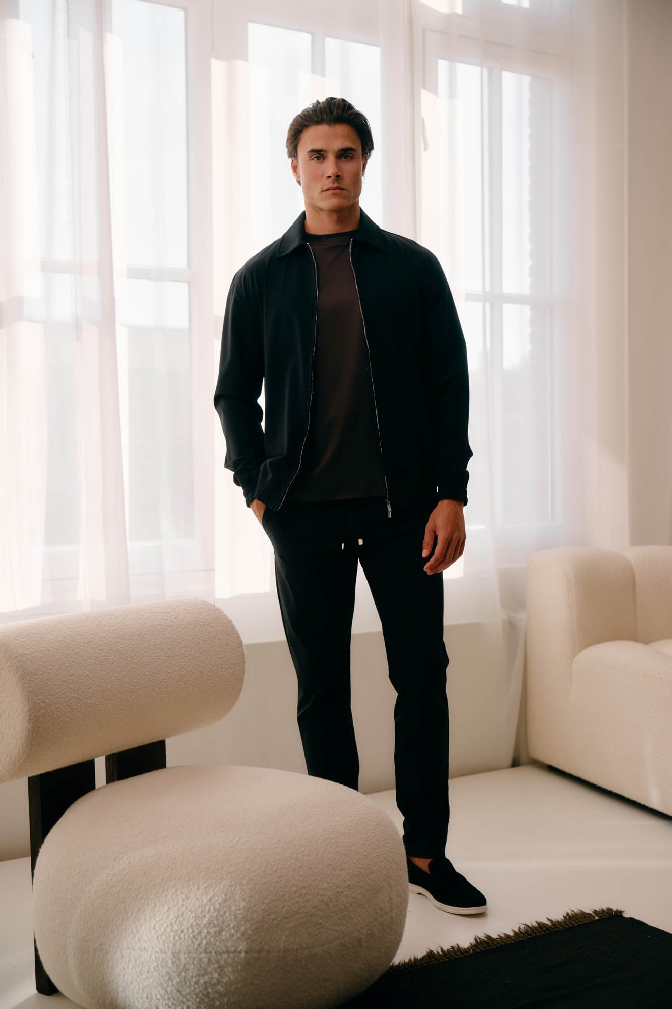 Malelions Men Technical Zip Jacket | Black