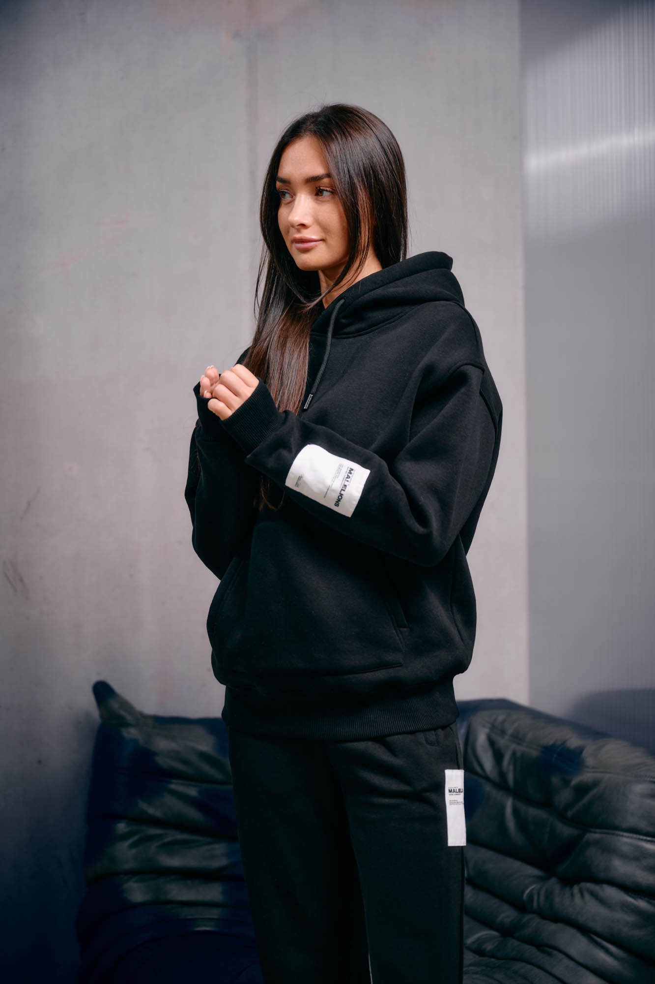 Malelions Women Label Hoodie | Black