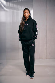 Malelions Women Straight Leg Applique Sweatpants | Black