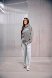 Malelions Women Rhinestone Hoodie | Acid Wash