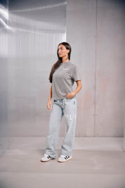 Malelions Women Rhinestone T-Shirt | Acid Wash