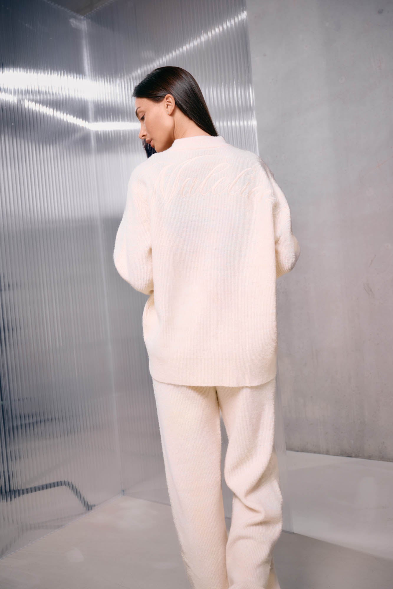 Malelions Women Oversized Knit Sweater | Beige