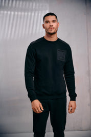 Malelions Men Nylon Pocket Sweater | Black