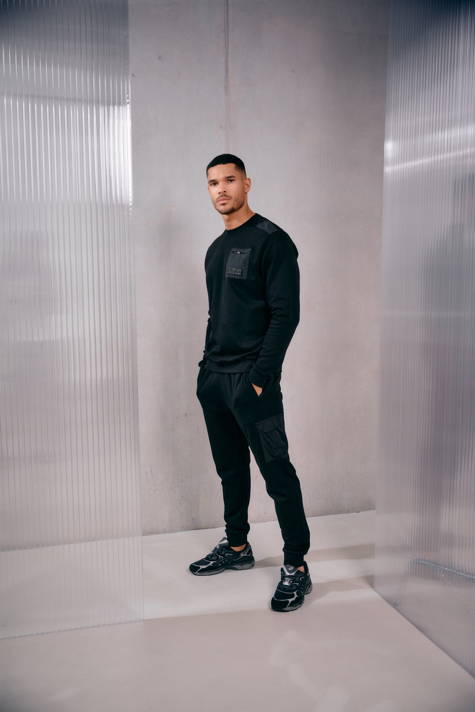 Malelions Men Nylon Pocket Sweatpants | Black