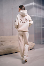 Malelions Women Sherpa Applique Hoodie | Beige