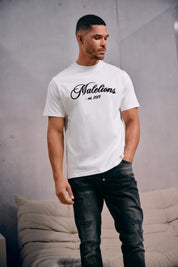 Malelions Men Handwritten T-Shirt | White