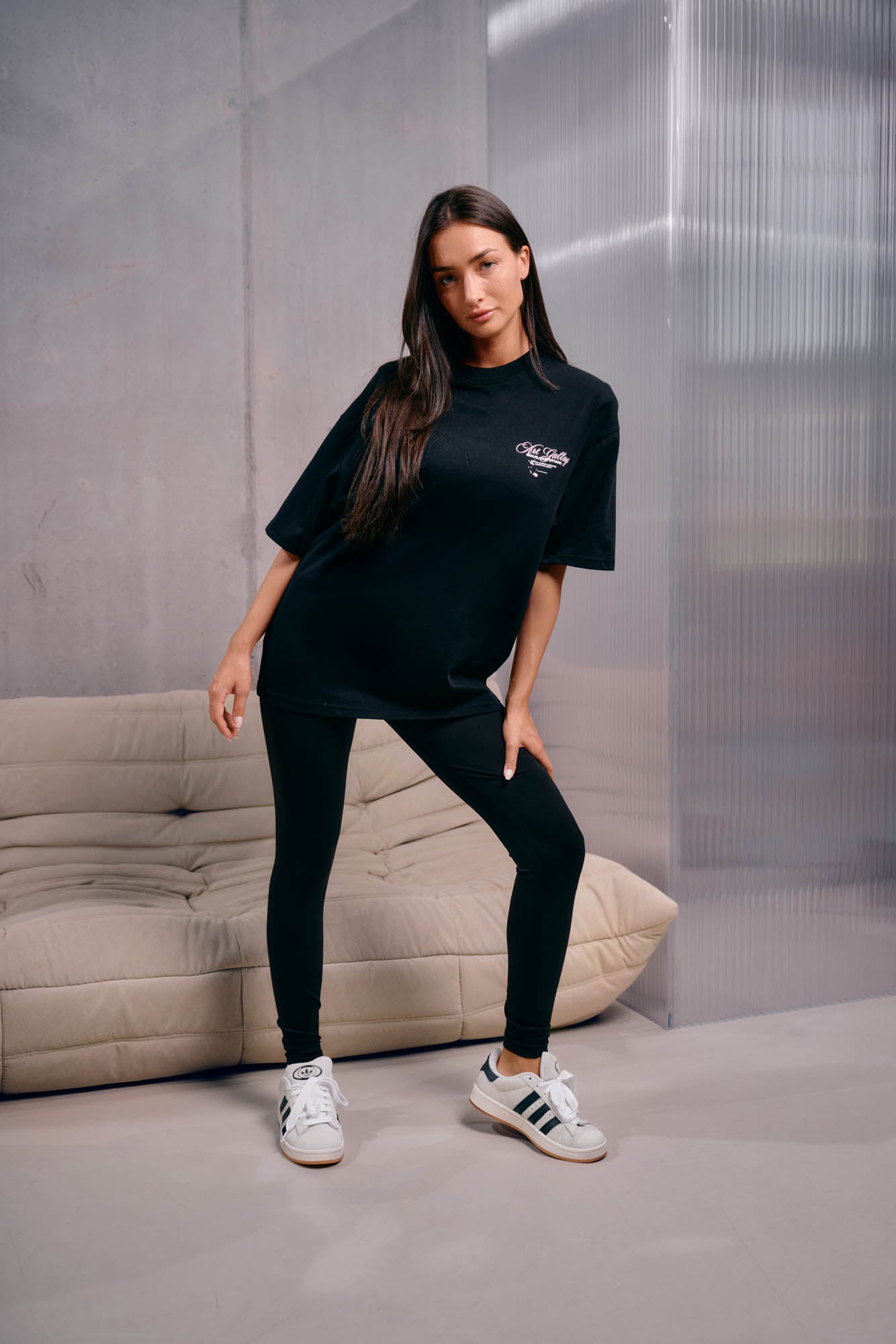 Malelions Women Collectors Oversized T-Shirt | Black/Light Pink