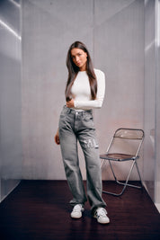 Malelions Damen-Body mit Rundhalsausschnitt | Off-White