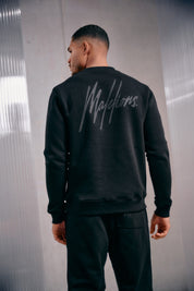 Malelions Men Striped Signature Sweater | Black
