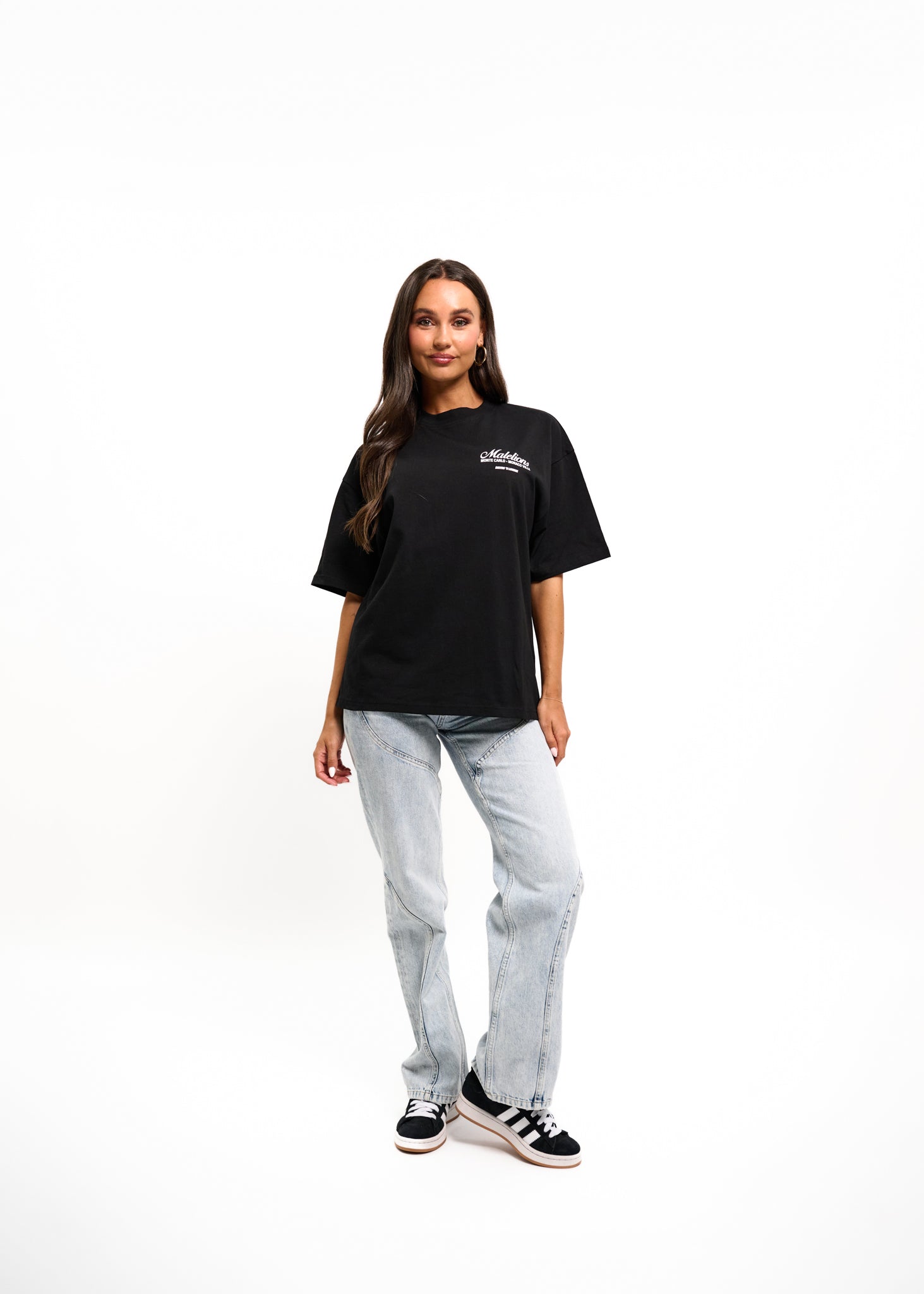 Malelions Women Brunch Club Oversized T-Shirt | Black/Light Pink