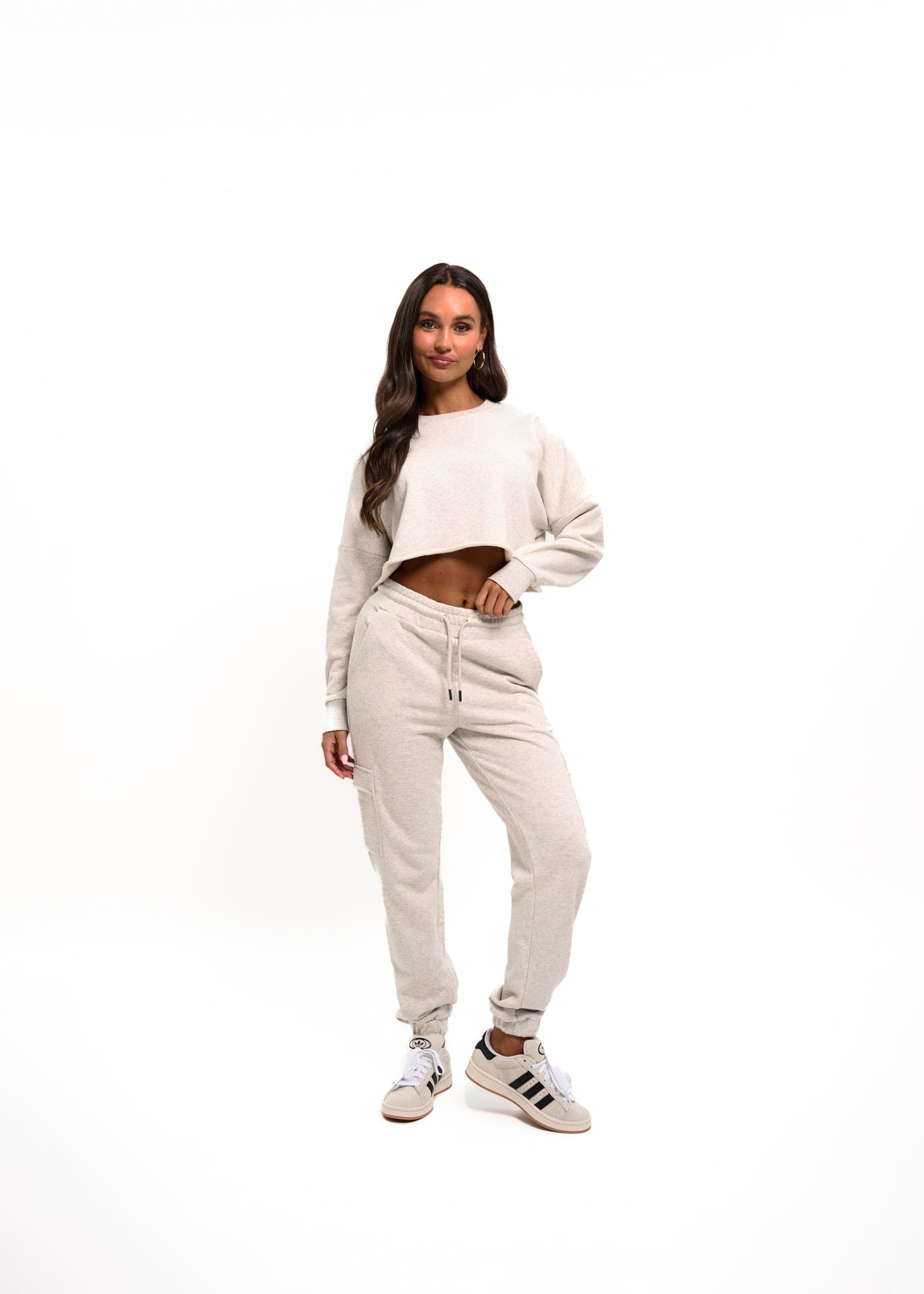 Malelions Women Cropped Gallery Sweater | Gray Melange