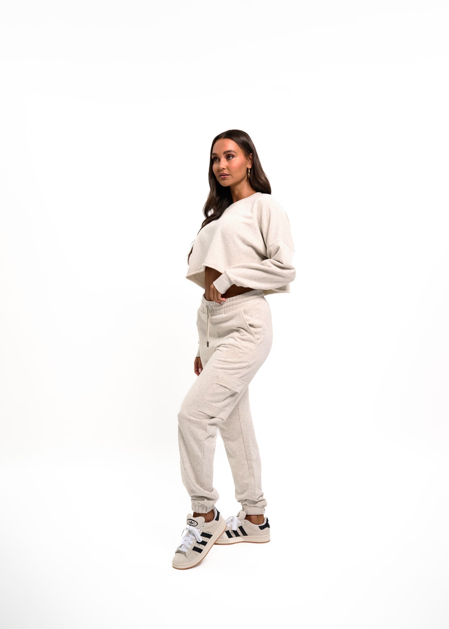 Malelions Women Cropped Gallery Sweater | Gray Melange