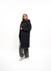 Malelions Women Signature Long Puffer Jacket | Black