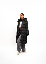 Malelions Women Monogram Long Puffer Jacket | Black