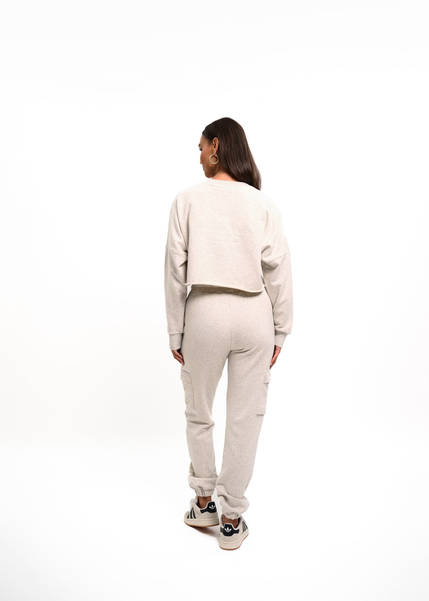 Malelions Women Cropped Gallery Sweater | Gray Melange