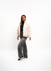 Malelions Women Signature Sherpa Puffer Jacket | Beige
