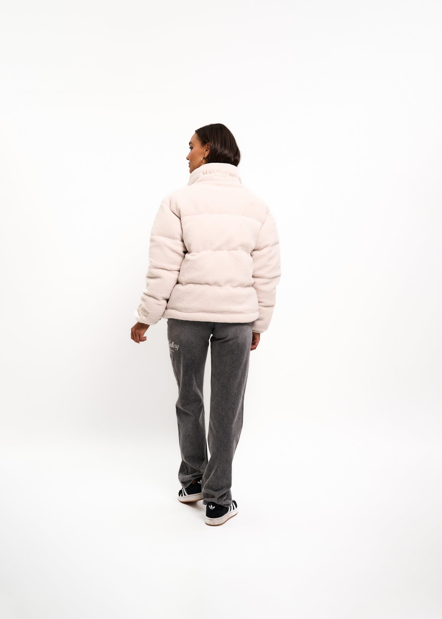 Malelions Women Signature Sherpa Puffer Jacket | Beige
