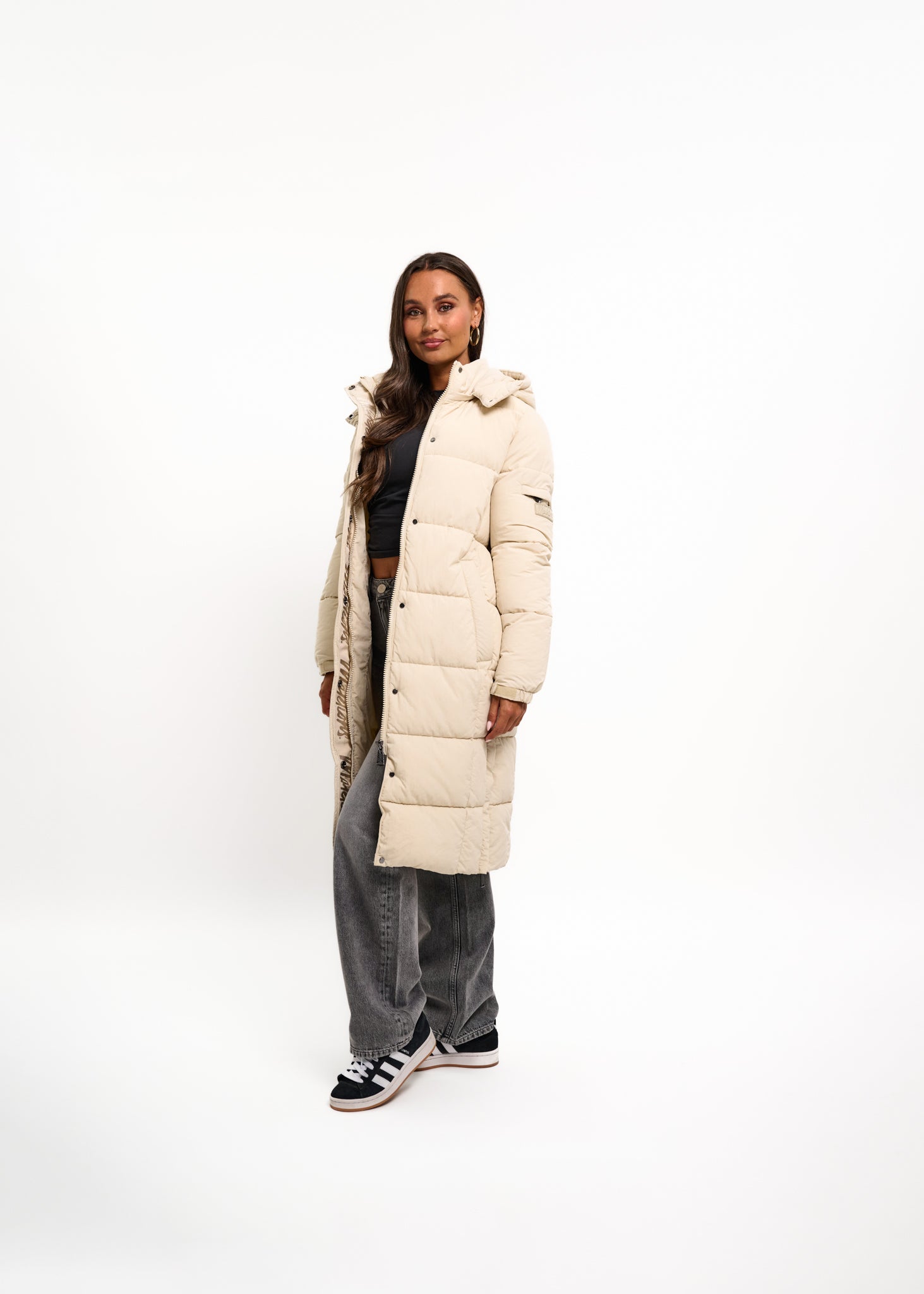 Malelions Women Signature Long Puffer Jacket | Off-White