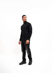 Malelions Men Turtle Half Zip Sweater | Black