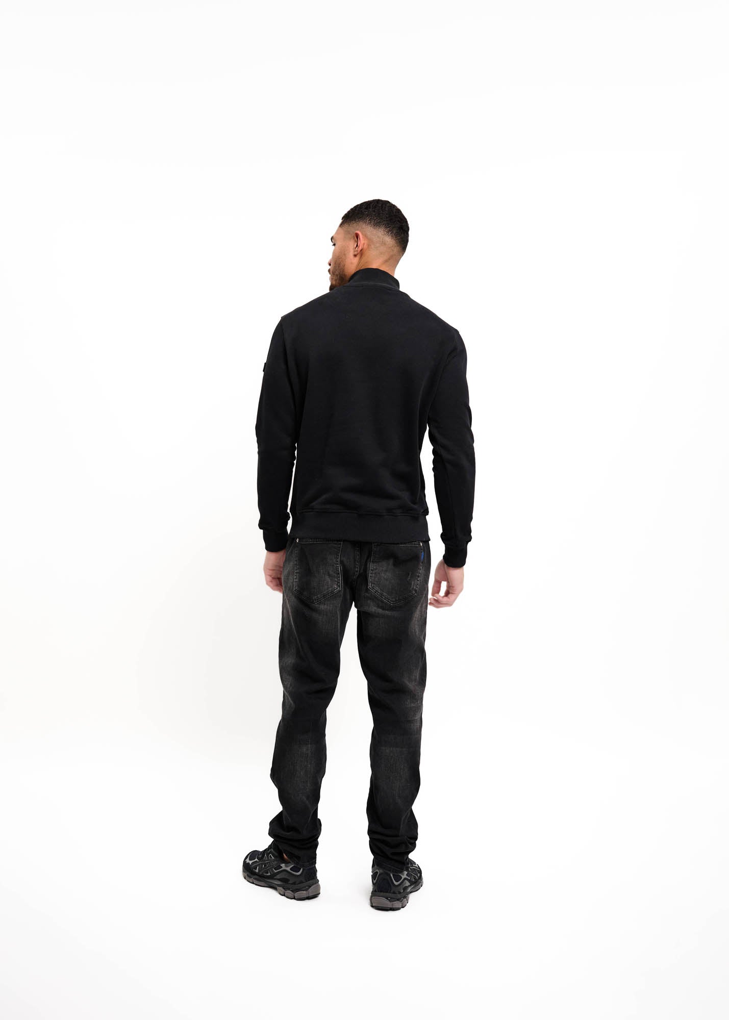 Malelions Men Turtle Half Zip Sweater | Black