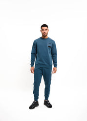 Malelions Men Nylon Pocket Sweatpants | Blue Slate