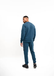Malelions Men Nylon Pocket Sweatpants | Blue Slate