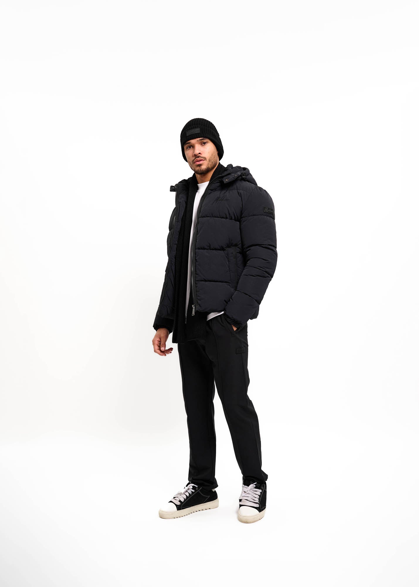 Malelions Men Ribbed Logo Scarf | Black