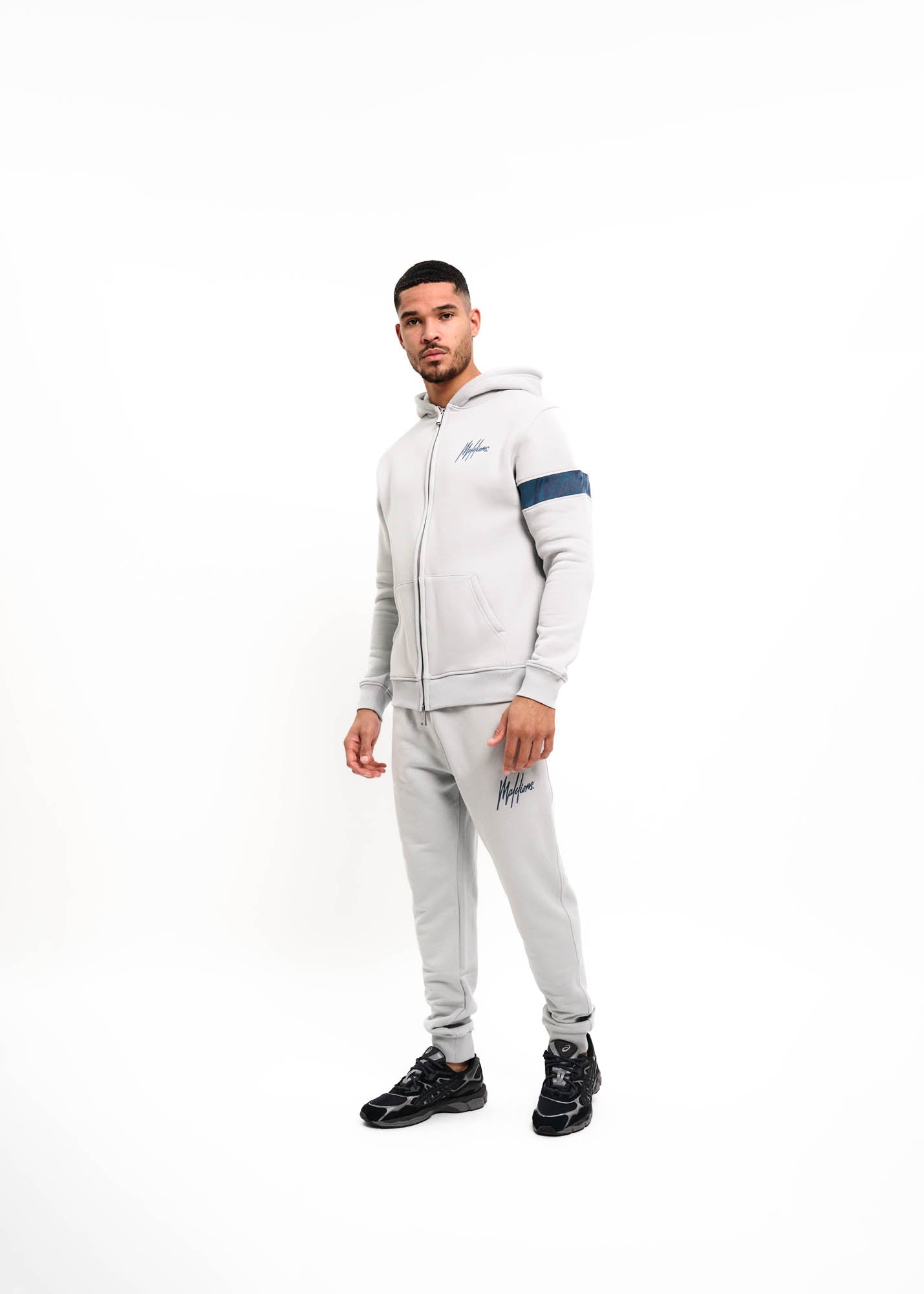 Malelions Men Captain Zip Hoodie | Ocean Grey
