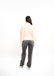 Malelions Women Embroidered Knit Sweater | Beige