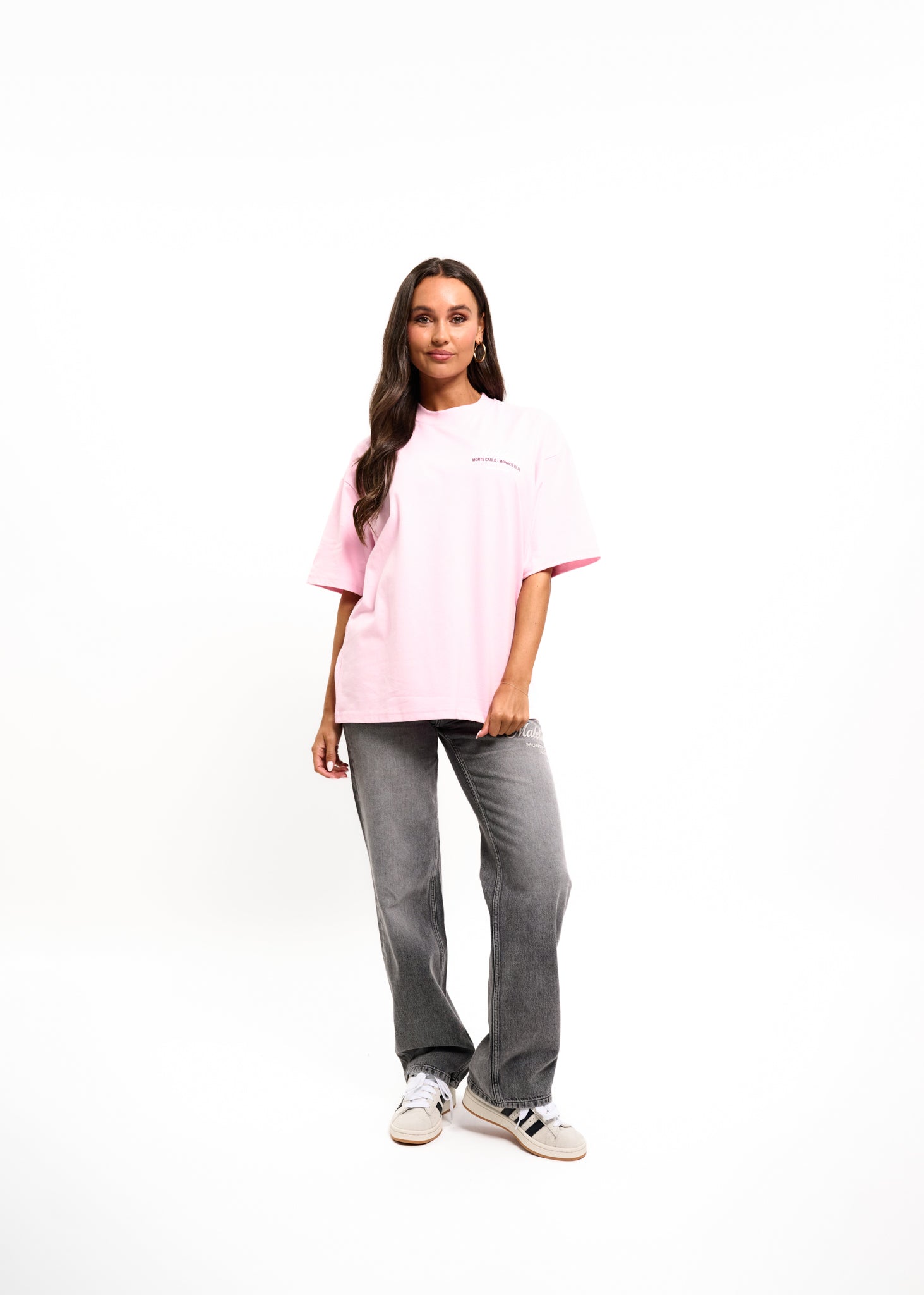 Malelions Women Brunch Club Oversized T-Shirt | Light Pink/White