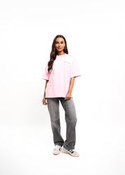 Malelions Women Brunch Club Oversized T-Shirt | Light Pink/White