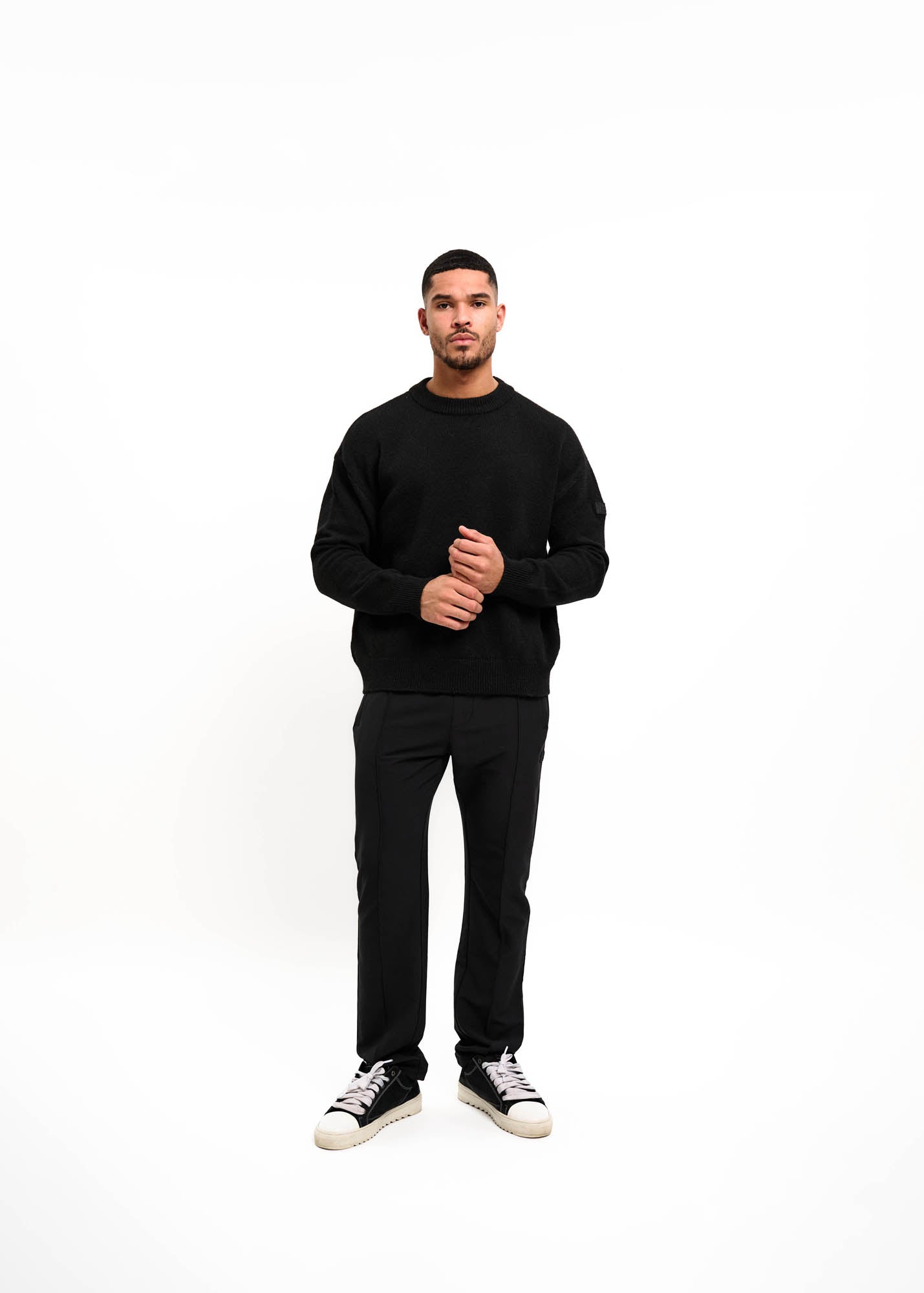 Malelions Herren Oversize-Strickpullover | Schwarz