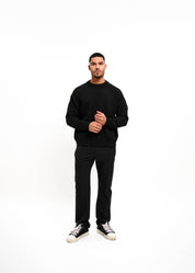 Malelions Herren Oversize-Strickpullover | Schwarz