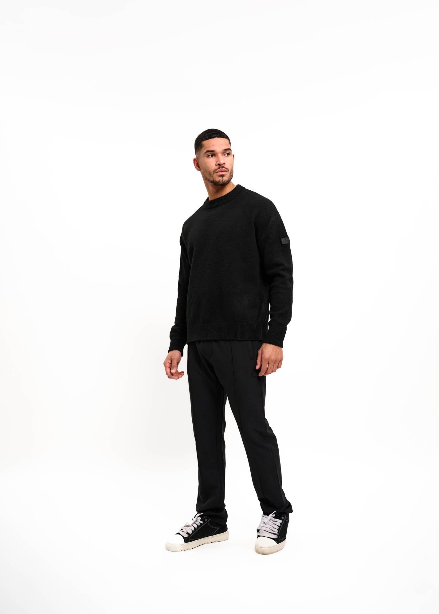 Malelions Herren Oversize-Strickpullover | Schwarz