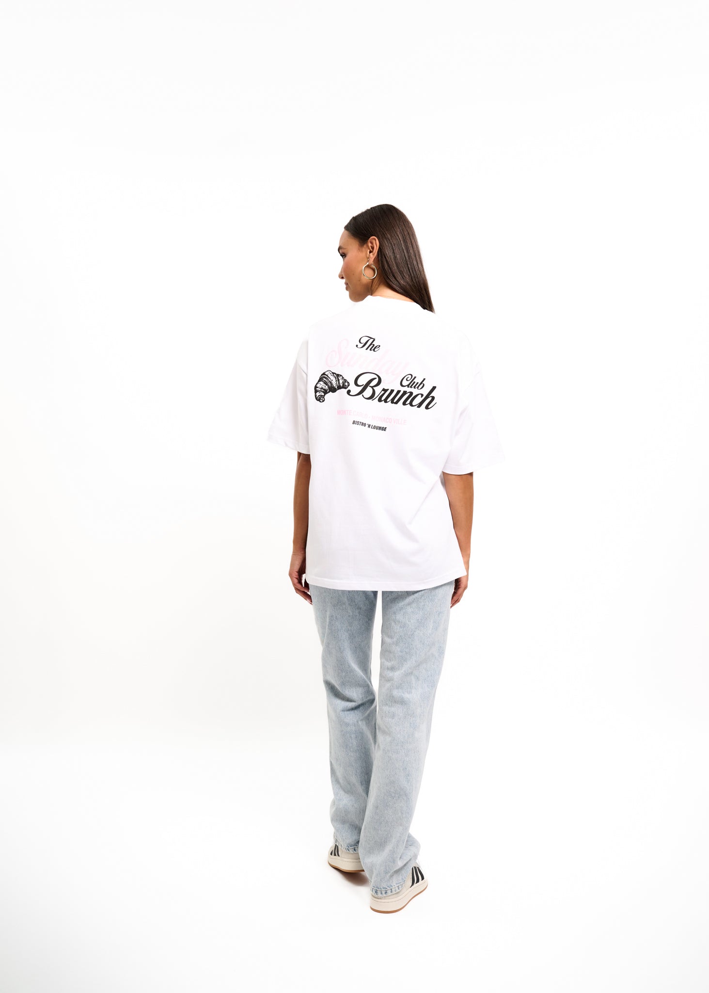 Malelions Women Brunch Club Oversized T-Shirt | White/Black