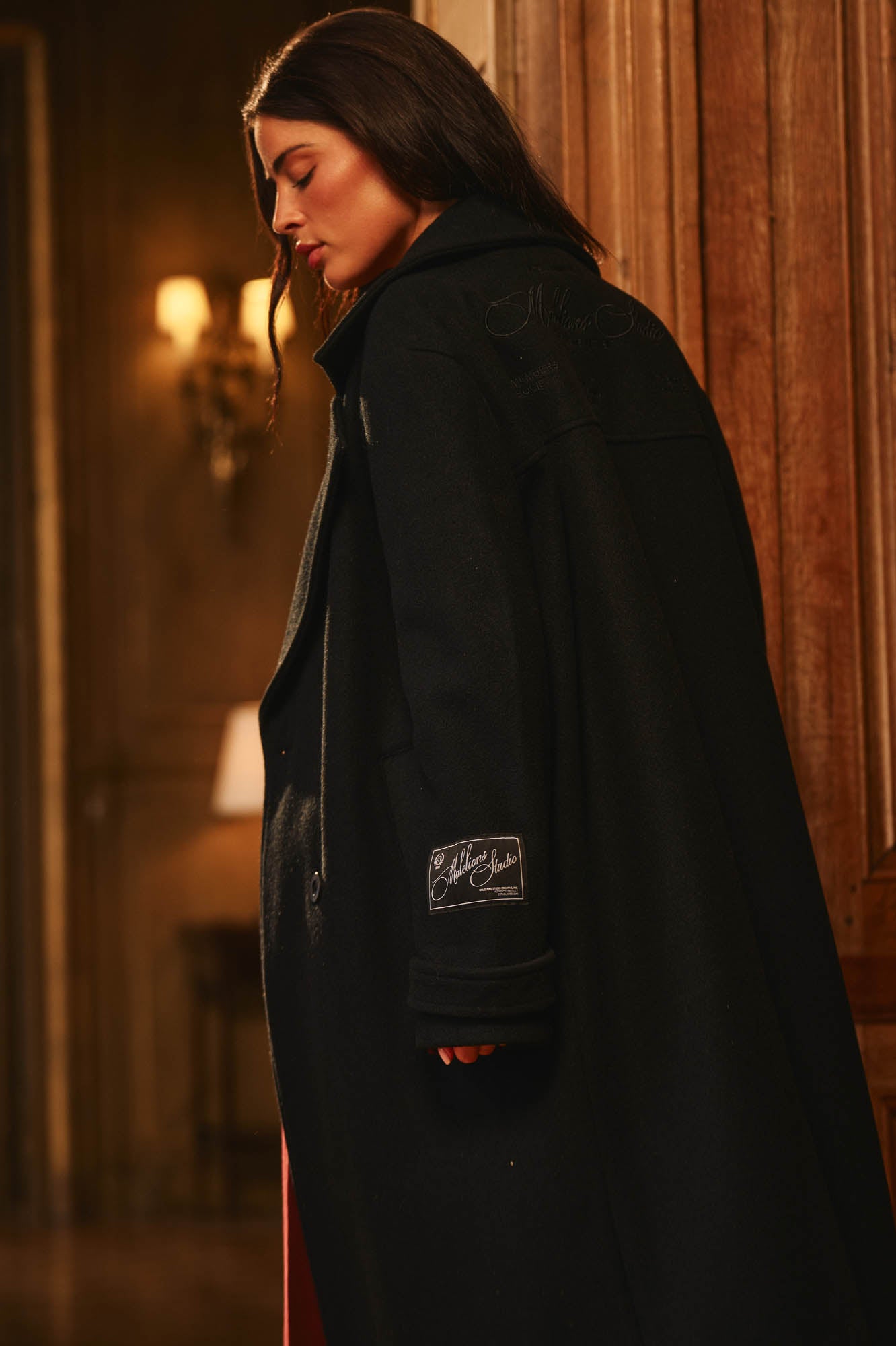 Malelions Women Oversized Studio Coat | Black