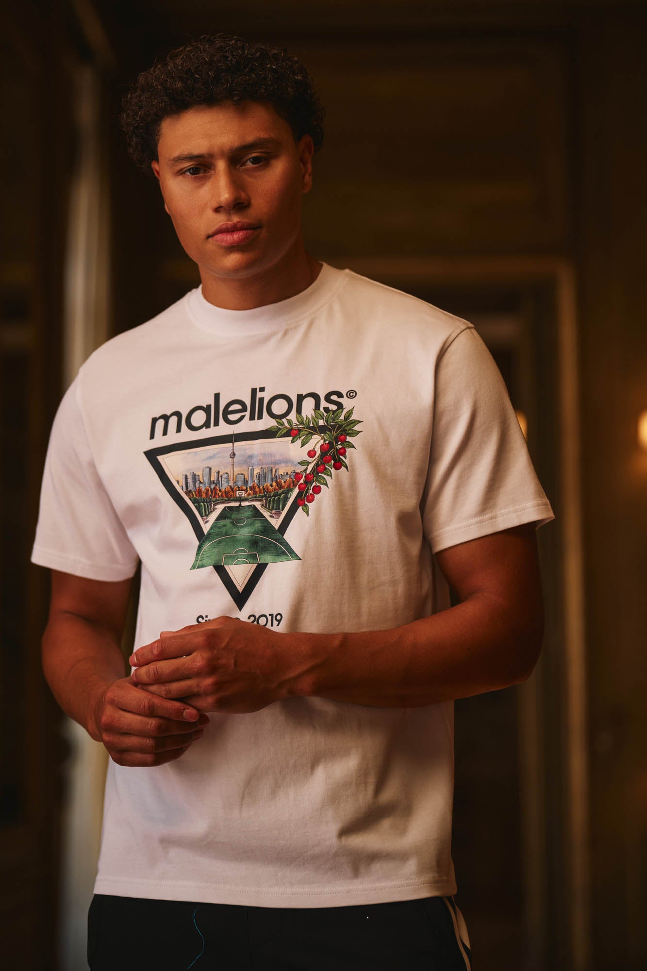 Malelions Men Athletic Garden T-Shirt | White