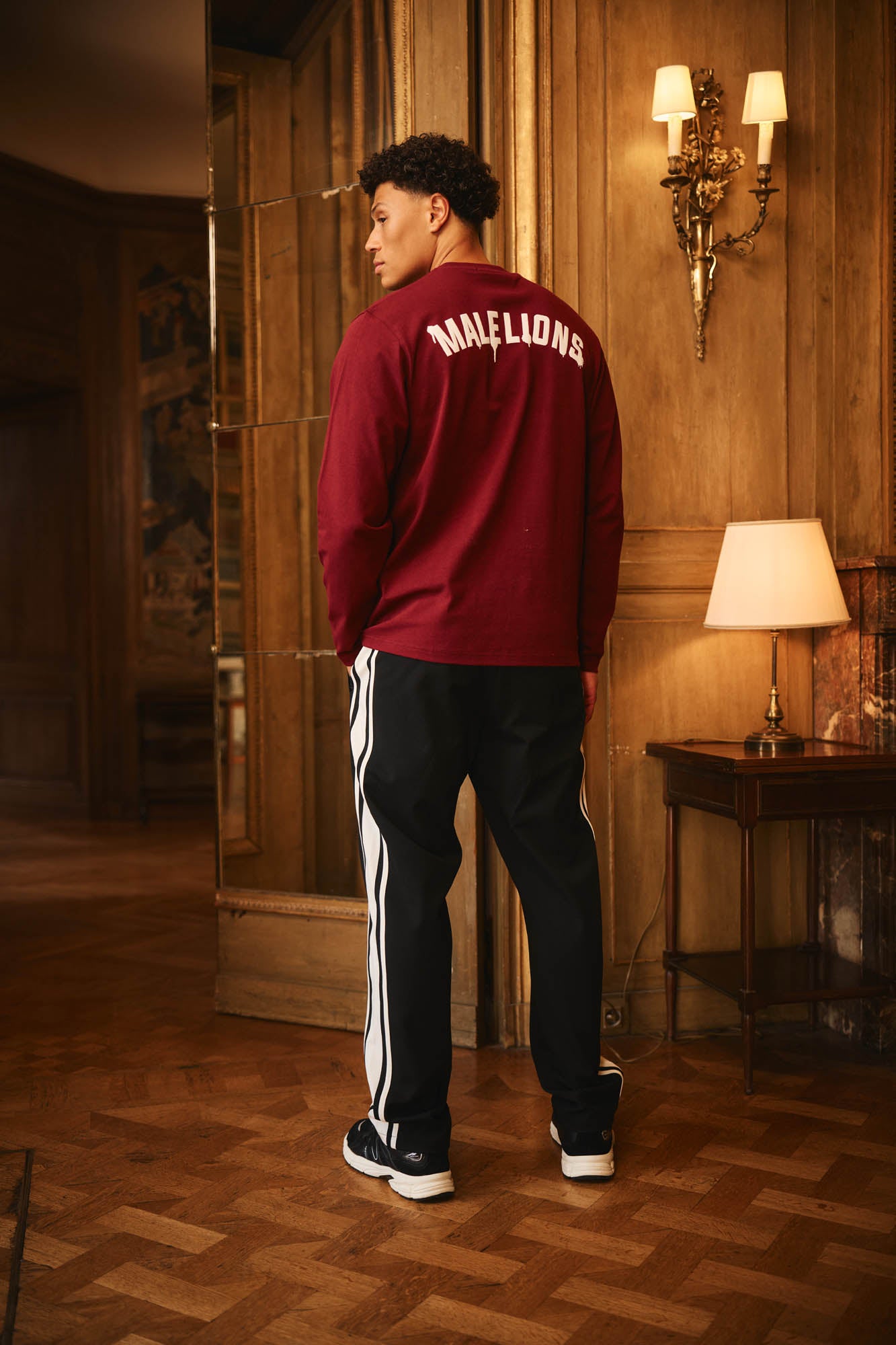 Malelions Men Society Club Longsleeve T-Shirt | Burgundy