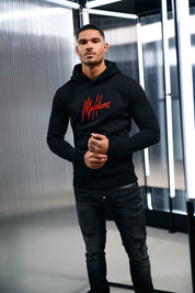 Malelions Herren-Hoodie Essentials | Schwarz/Rot