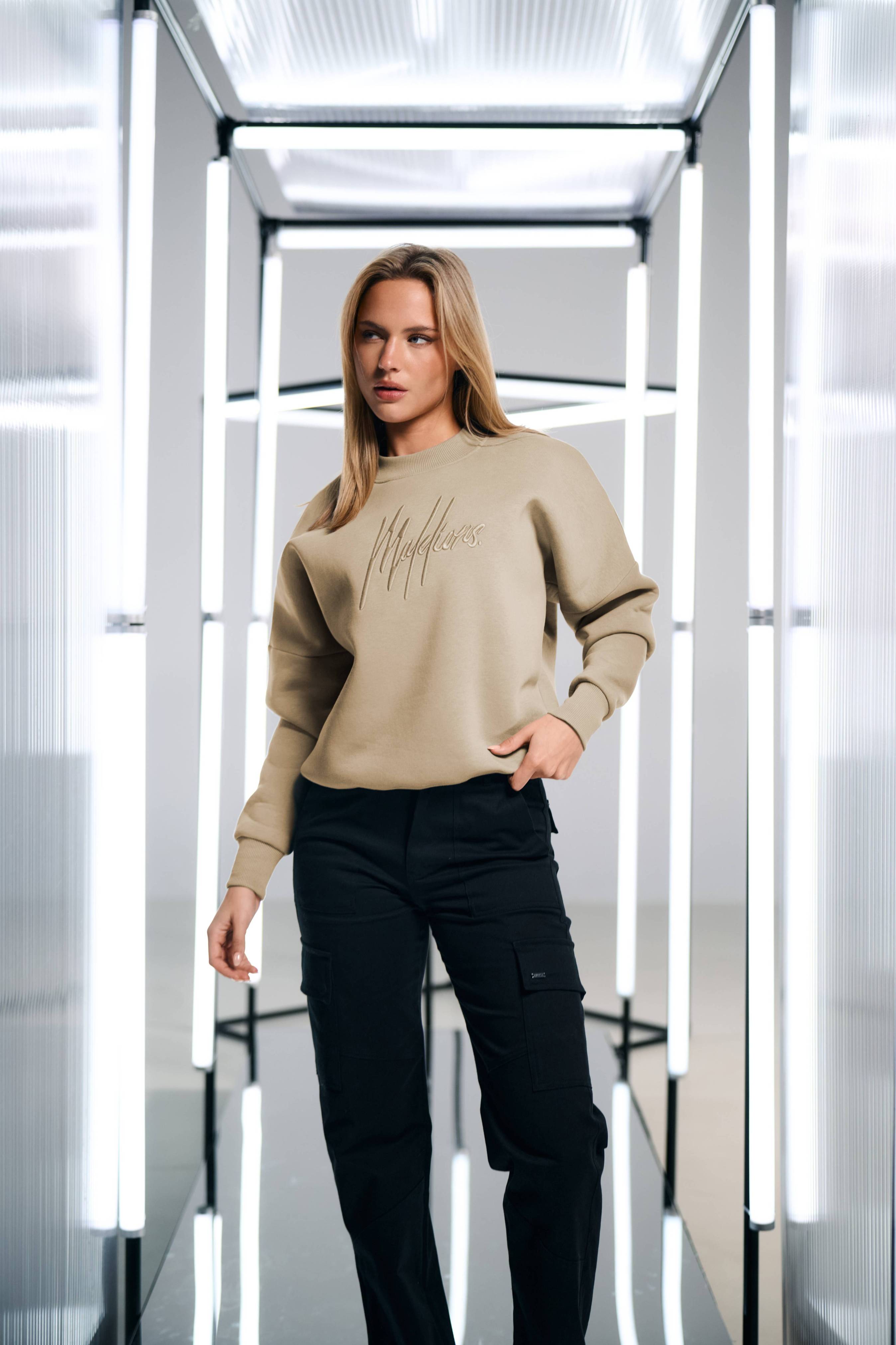 Malelions Women Essentials Sweater | Taupe