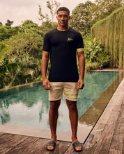Malelions Men Captain Shorts | Beige/Bright Green