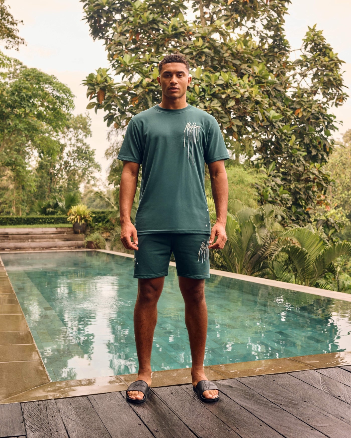 Malelions Men Painter Shorts | Petrol Green