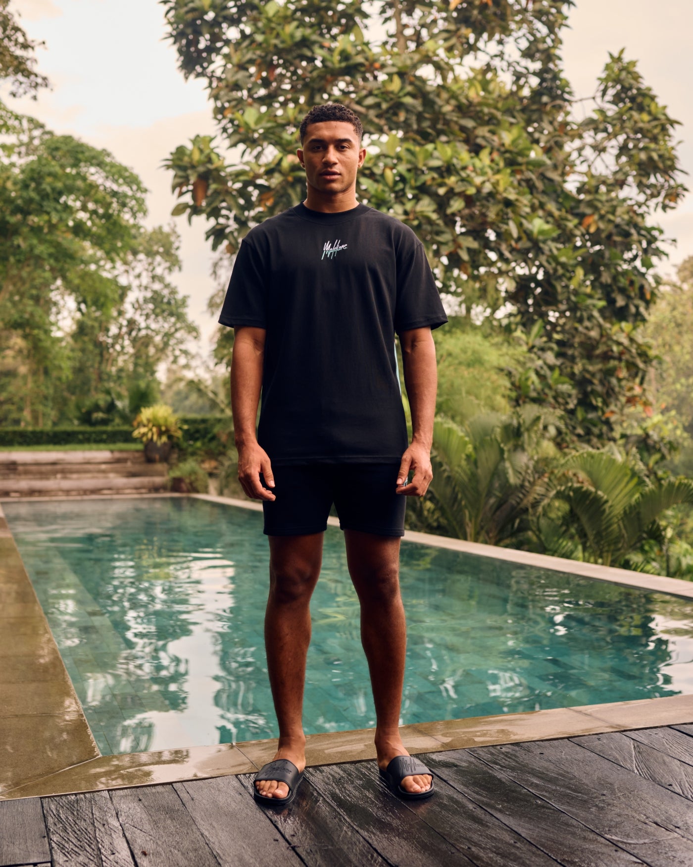 Malelions Men Split Short | Black/Bright Blue