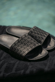 Malelions Men Monogram Slides | Black