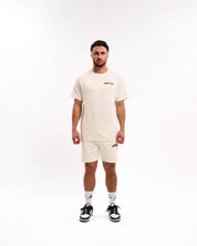 Malelions Men Iconic Shorts | Off-White/Light Orange